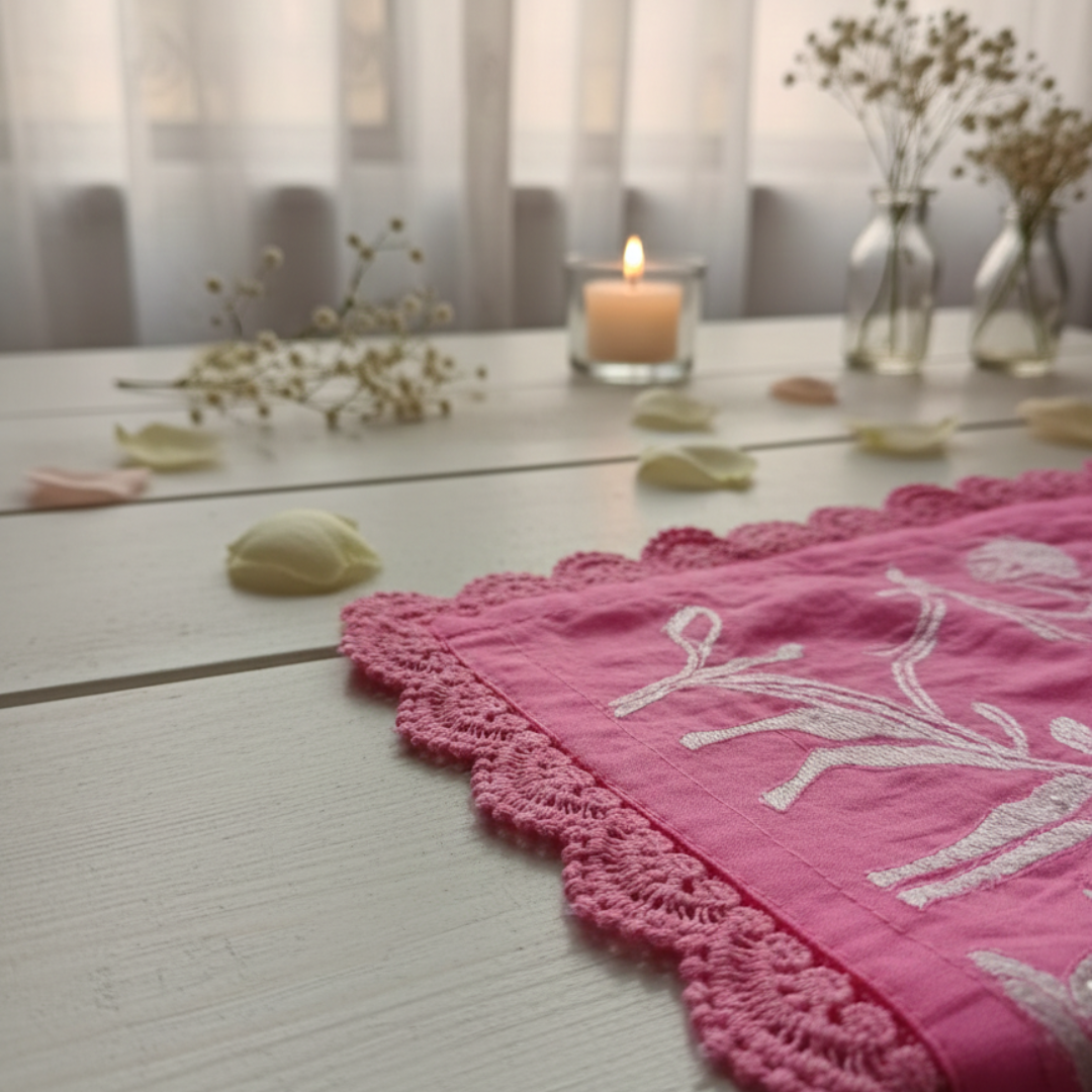 Orchard Pink: Timeless Elegance in Mul Chanderi