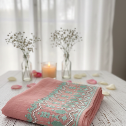 Pastel Whisper: Ethereal Grace in Mul Chanderi