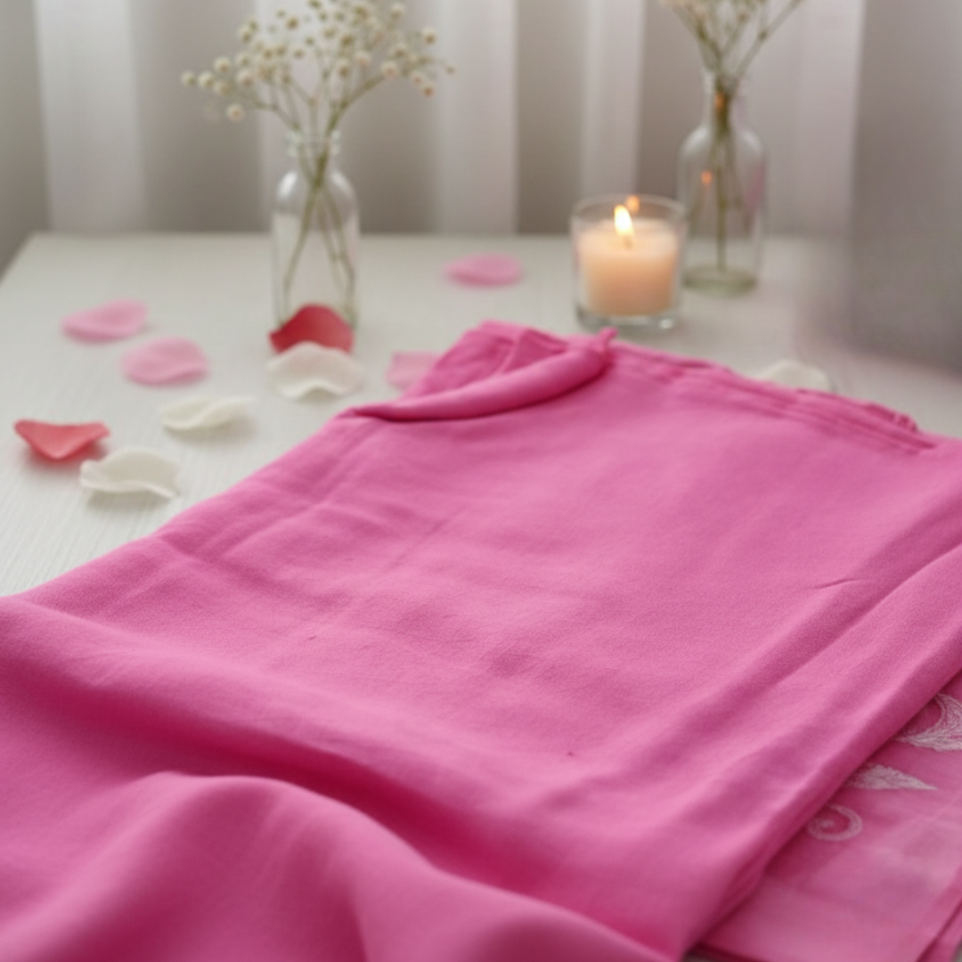 Orchard Pink: Timeless Elegance in Mul Chanderi