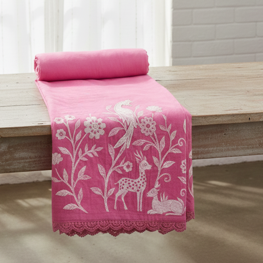 Orchard Pink: Timeless Elegance in Mul Chanderi