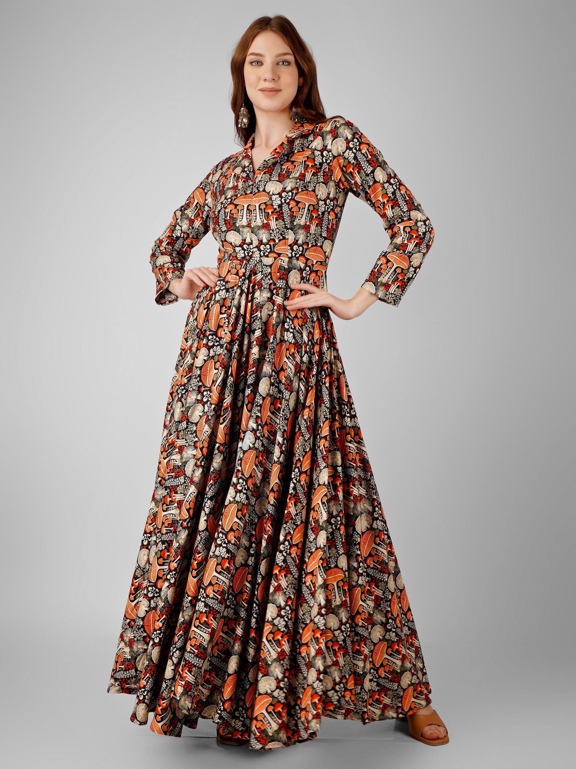 floral design anarkali dresses Designer Indian Floral Print Anarkali Dress For Women, Long Kurti For Women