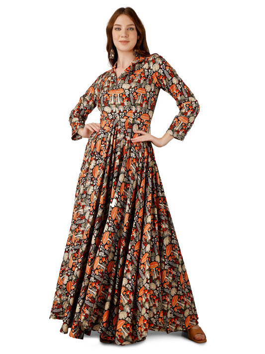 Modern Blossom Anarkali Gown – Elegant Floral Design for Special Occasions