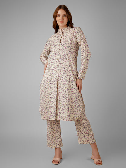 Floral Charm Full Sleeve Kurta Set – Elegant & Timeless Design for Women