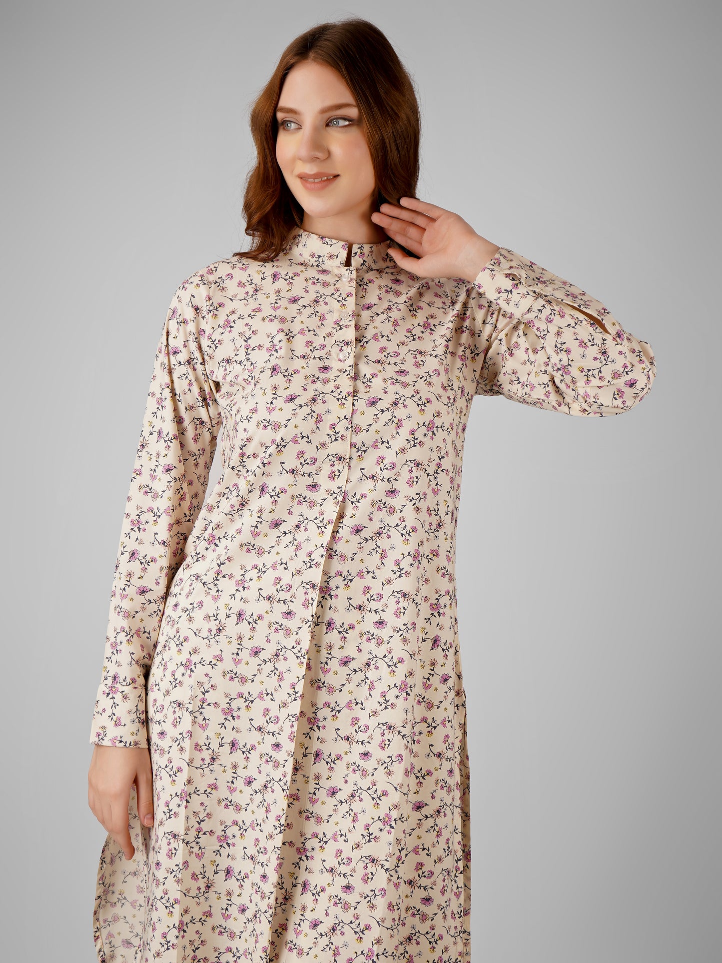 Floral Charm Full Sleeve Kurta Set – Elegant & Timeless Design for Women