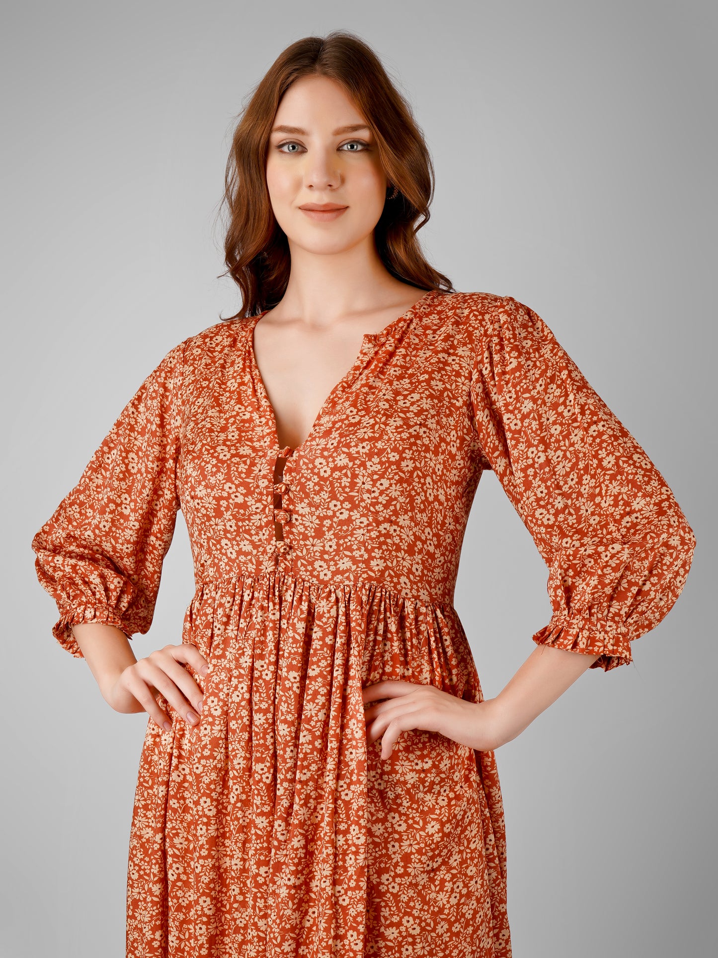 Autumn Blossom Kurti – A Floral Fusion of Fall Elegance